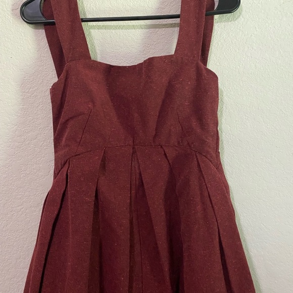 ALUF Brazilian Designer Docs Burgundy Pleated Barrel Leg Cottagecore Jumpsuit M - Picture 6 of 16